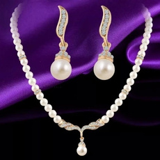 Wedding Charm Dangle Earrings Bridal Women Fashion Rhinestone Delicate Handmade Necklaces Jewelry Luxury Classics Accessories Crystal Pendant Necklace Drop Earring Set — image 3 of 12