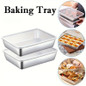 6/12/18PCS Stainless Steel Baking Pan with Clear Lid, Rectangular Metal Bakeware Tray for Oven Roasting, Bread, Cakes, Meal Prep, Reusable Food Storage Container, Dishwasher Safe Baking Tray for Kitchen Cooking — image 18 of 18