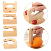 1Pc Wooden Kids Cutter Cute Shape Kitchen Tool For Cutting Veggies Cooking Tools For Children Safe Kitchen Cutting Toy DIY Tool — image 2 of 20