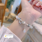 Moonstone Butterfly Bracelet for Women | Grey Moonstone Beaded Charm Bracelet | Dainty Boho Student Jewelry — image 7 of 8
