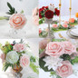 Artificial Flowers 9/25/50pcs Real Looking Cream Fake Roses w/Stem for DIY Wedding Bouquets for Bride Centerpieces Bridal Shower Party Home Room Decorations — image 4 of 20