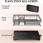 1pc Dish Rack, Single Layer Dish Drying Rack, Large Capacity Dish Rack With Drainboard, Rustproof Dish Drainer With Utensil Holder, For Sink, For Kitchen Countertop, Kitchen Organizers And Storage, Kitchen Accessories — image 12 of 20