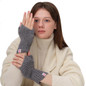 Keep Warm Lengthen Wrist Gloves Solid Color Half Finger Mitten for Teens — image 14 of 20