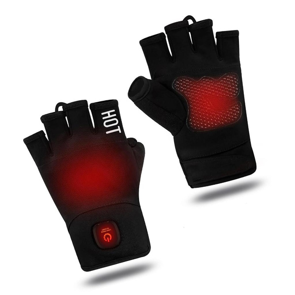 Rechargeable USB Heated Fingerless Gloves For Outdoor Tasks Cycling Fishing Cold Weather Hand Warmth — image 1 of 10