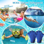 New 1 Pair/ 2 Pairs Webbed Swim Gloves, Unisex Swimming Gloves Aquatic Swim Training Gloves Fitness Water Resistance Training Gloves for Swimming and Diving with Wrist Strap — image 10 of 58