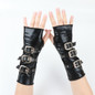 Punk PU Leather Fingerless Gloves with Metal Clasp Fashion Cosplay Costume Props — image 6 of 11