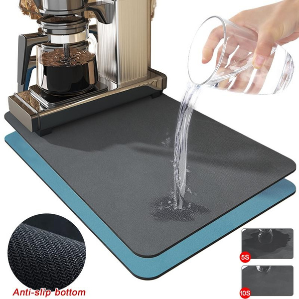 Absorbent Kitchen Dish Drying Mats, Spill Resistant Coffee Mats Easy Clean Countertop Coffee Maker Mats for Coffee Machines, Dish Racks, Kitchen Countertops, Kitchen Accessories — image 1 of 19