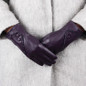 New Winter Ladies Leather Gloves Leather Lace Touch Gloves Warm  Cycling Gloves(3 Colors) — image 9 of 21