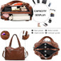 Women'S Large Capacity Genuine Leather Handbag - Elegant Brown Purse with Zipper Closure, Spacious Interior for Work, Travel, Everyday Use - Convertible Crossbody/Handbag/Clutch - Durable & Easy-Clean Design, Leather Purse, Travel Accessory — image 8 of 17