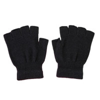 1/6 Pairs Adult Winter Knit Half Finger Gloves Color Warm Fingerless Mittens — image 2 of 12