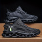 Men's fashion breathable lace-up knitted sneakers, various colors, casual outdoor running and walking shoes, lightweight men's shoes — image 4 of 16