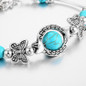 Women Fashion   Turquoise Beads Charm Bracelet Jewelry Vintage Butterfly Chain Beads Bracelet & Bangle Wedding Gift — image 6 of 10