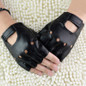 Men Unisex Artificial Leather Half-Finger Gloves Theatrical Punk Hip-Hop Driving Motorcycle Performance Party Fingerless Mittens BEW — image 11 of 14