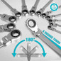 1pc Imperial Flex-Head Ratcheting Combination Wrench SAE 72 Teeth 12 Point Dual-purpose Ratchet Spanner Wrench Universal Hand Tools Car Repair Tool — image 6 of 36