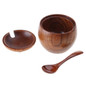 1 Set Solid Wood Spice Jar Sugar Bowl Salt Pepper Seasoning Box Japanese Style With Spoon And Lid Kitchen Tool GFA — image 5 of 14