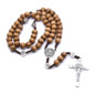 Handmade Round Bead Rosary Necklace for Men for Cross Jesus Pendant Catholic Religious Jewelry Gifts — image 7 of 10