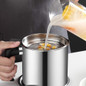 1pc Home Kitchen Container With Strainer Easy To Holding When Need Stainless Steel Made For Storage Cooking Oil And Grease 1.8L/ 60 Oz — image 6 of 11