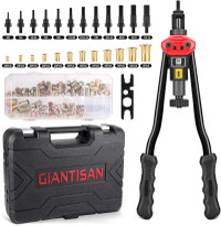 Rivet Nut Tool,  16-Inch Rivnut Tool Kit with 12 Metric and SAE Mandrels, 176Pcs Rivet nut Assortment Kit, and Rugged Carrying Case — image 2 of 9