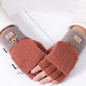 Cotton Gloves Stretchy Mittens Adult Plush Half&Full Finger Gloves with Flip Top Knitted Warm Gloves for Cold Weather ETE — image 15 of 19