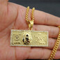 3mm Stainless Steel Chain Fashion Women Men's Hip Hop Iced Out US $100 Dollar Gold Color Pendant Necklace Jewelry — image 5 of 12