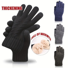 1Pair Winter Knit Gloves - Thermal Insulation for Cycling & Cold Weather, Double-Layer Wrist Cuff, Lightweight Soft & Comfortable, Perfect Gift for Birthday, Halloween & Christmas — image 3 of 15