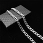 1 Pair(Necklace+Bracelet ) 925 Sterling Silver Solid 7MM Cuban Curb Chain Necklace Mens Silver Bracelet Set — image 12 of 14