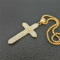 Stainless Steel AAA+ CZ Small Pendant Necklace For men Lover's Golden Chain Big Cross Necklace Gold Plated Cross Religious Jewelry — image 4 of 15