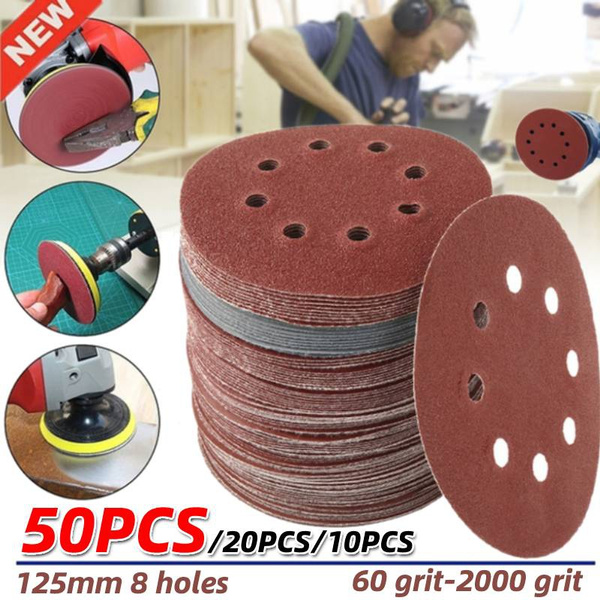 10PCS/20PCS/50PCS 125mm 8 Hole Sanding Discs Hook and Loop Adhesive Sandpaper 40Grit-2000Grit Sanding Paper Sanding Disc Abrasive Polishing Tools — image 1 of 20