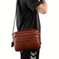 Genuine Leather Men's Business Briefcase, Multi-functional Crossbody Handbag For Daily Commuting & Business Trips, Retro Top Layer Cowhide Messenger Bag — image 4 of 14
