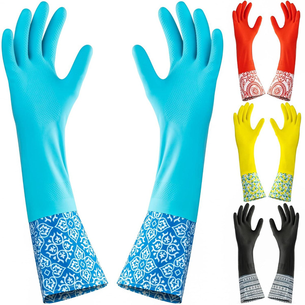 4 Pair Household Cleaning Gloves, Reusable Medium-Sized Multi-Purpose Gloves, Assorted — image 1 of 9