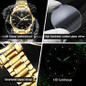 Mens Gold Watches Waterproof Stainless Steel Lightweight Watch With Date Classic Luxury Dress Watch For Men Gold White Blue Green Dial — image 6 of 8