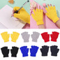 1/6 Pairs Adult Winter Knit Half Finger Gloves Color Warm Fingerless Mittens — image 7 of 12