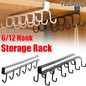 Kitchen Cabinets Ceiling Storage Hook With 6/12 Hooks Desk Cabinets Organizer Hanging Rack Organizer Kitchen Hanging Tool — image 18 of 18