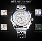 Jaragar 3 Dial Men's Automatic Watch Stainless Steel Mechanical Men's Watches Date Week Display Luminous Wristwatch Blue Glass — image 10 of 20