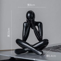 Nordic Style Thinker Ornament Thinker Statue Art Abstract Sculpture Home Bookshelf Decor Living Room Home Desktop Decoration — image 2 of 11