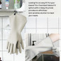 2 Pairs Reusable Waterproof Non-Slip Honeycomb Grip Latex Rubber Gloves With Hang-Dry Hooks/Hanging Loops For Dishwashing Household Cleaning Cooking (Medium) — image 9 of 9