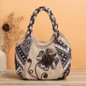 Handmade small flower ethnic style handbag, retro multi-compartment lightweight and durable handbag ethnic style fringed small bag — image 7 of 11