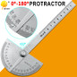 Stainless Steel Round Head 180 degree Protractor Angle Finder Rotary Measuring Ruler Machinist Tool 10cm Craftsman Ruler — image 4 of 13