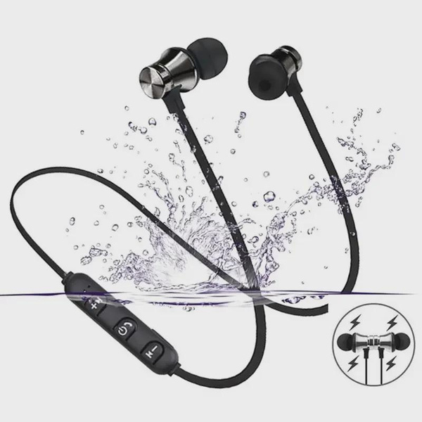 Sports Magnetic Bluetooth Earphone in Ear Wireless Neckband Headphones Stereo Music Headset with Mic for Samrtphones — image 1 of 12