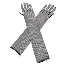 Sexy Fishnet Gloves Long Mesh Fingerless Gloves for Rave Halloween Cosplay Party — image 3 of 12