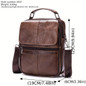 Genuine Leather Messenger Bag - Black, Multi-Compartment, Adjustable Strap, Ideal for Men's Daily Commute, Business, Travel — image 5 of 29