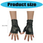 Punk Style Fingerless Gloves Windproof PU Nightclub Fashion Accessory — image 8 of 10