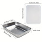 6/12/18PCS Stainless Steel Baking Pan with Clear Lid, Rectangular Metal Bakeware Tray for Oven Roasting, Bread, Cakes, Meal Prep, Reusable Food Storage Container, Dishwasher Safe Baking Tray for Kitchen Cooking — image 5 of 18