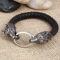 Men Stainless Steel Leather Bracelets Men Jewelry Male Wolf Head Charms Bracelets Bangles Wristband Bracelet — image 7 of 8
