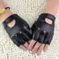 Men Unisex Artificial Leather Half-Finger Gloves Theatrical Punk Hip-Hop Driving Motorcycle Performance Party Fingerless Mittens BEW — image 14 of 14
