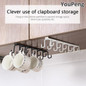 Kitchen Cabinets Ceiling Storage Hook With 6/12 Hooks Desk Cabinets Organizer Hanging Rack Organizer Kitchen Hanging Tool — image 8 of 18