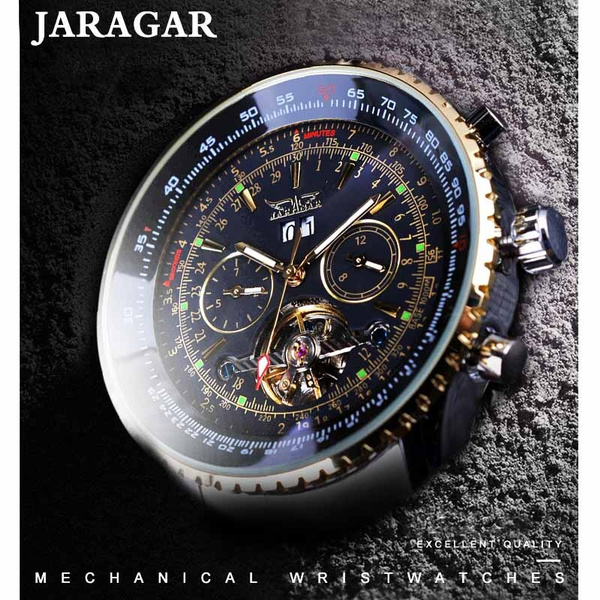Automatic Watches for Men Fashion Brand JARGAR Men's Big Face Automatic Mechanical Male Wrist Watch Steel — image 1 of 25