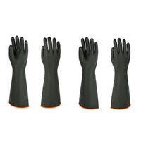 Heavy-Duty Latex Chemical Resistant Gloves - Reusable Long Rubber Dishwashing Gloves With Forearm Protection For Men - Waterproof, Industrial Safety Gear,182 Pair — image 2 of 8
