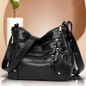 Women's Soft Leather Bag Waterproof Multi-Zipper Leather Satchel Outdoor Travel Shoulder Bag Crossbody Bag Casual Handbag Messenger Bag — image 9 of 24