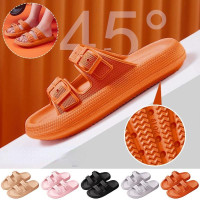Slippers, Ouples Thick Platform Slippers Eva Soft Slide Sandals For Women & Men Non-Slip Shower Shoes Bath Slippers Summer Beach Slides Hausschuhe — image 2 of 32